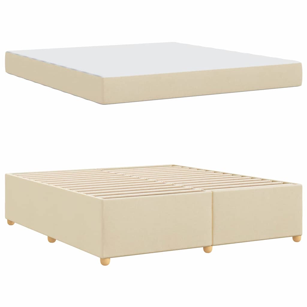 Sengestel Med Madras Creme 180 X 200 Cm Stof - Billede 5