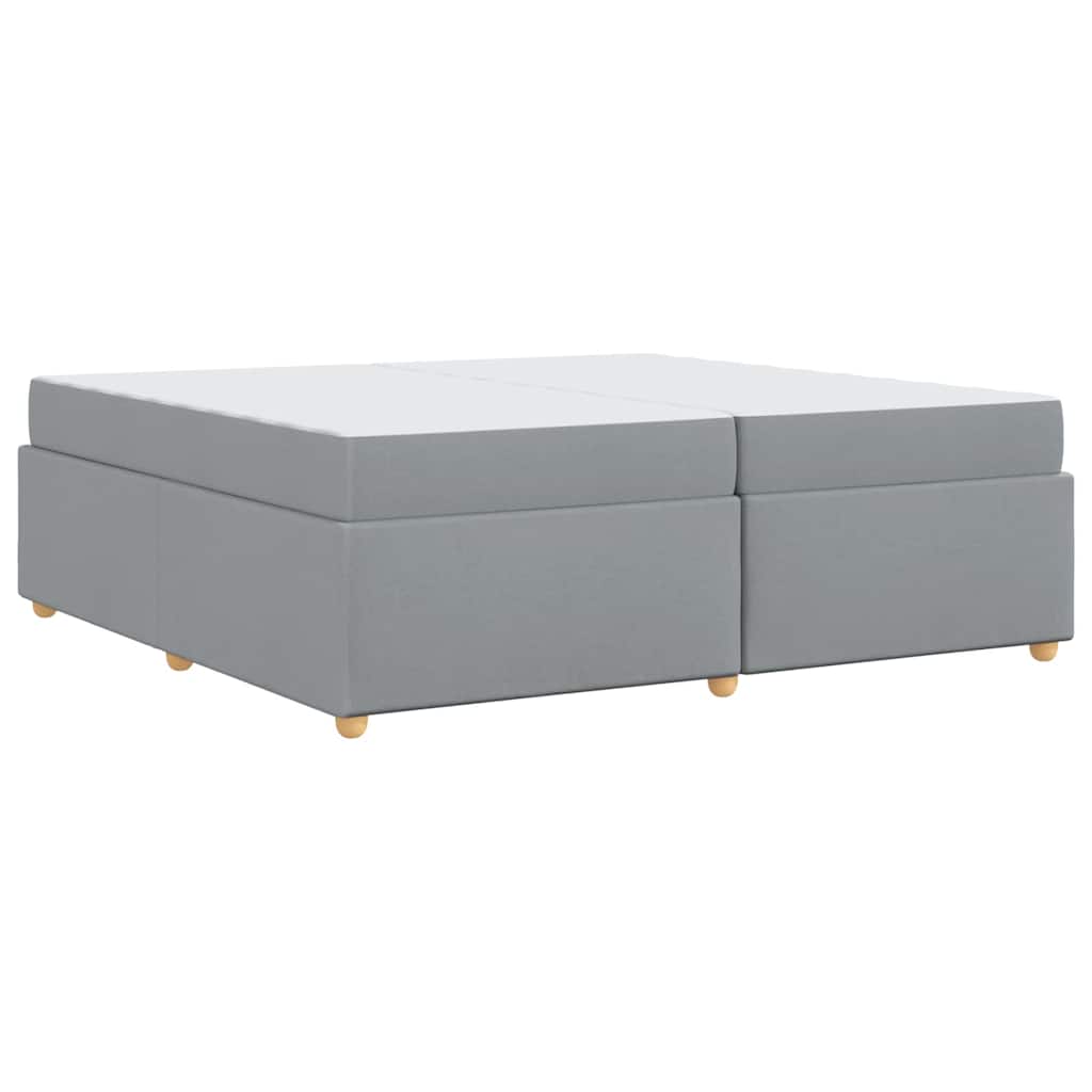 Sengestel Med Madras Lysegrå 200 X 200 Cm Stof - Billede 2
