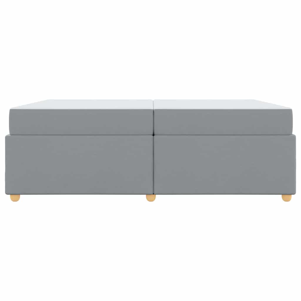 Sengestel Med Madras Lysegrå 200 X 200 Cm Stof - Billede 6