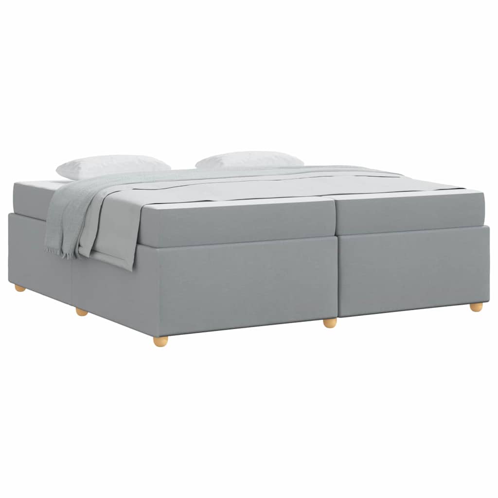 Sengestel Med Madras Lysegrå 200 X 200 Cm Stof - Billede 3