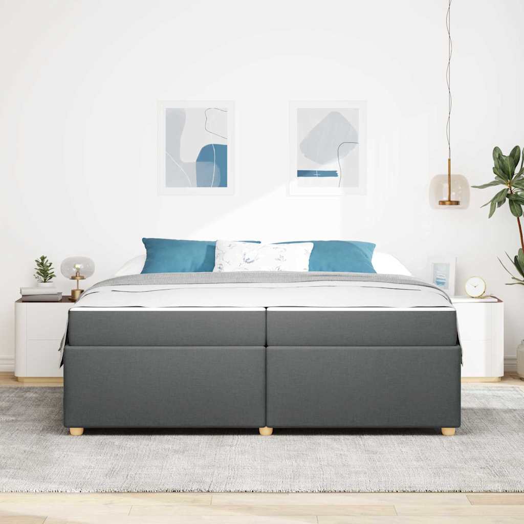Sengestel Med Madras Mørkegrå 200 X 200 Cm Stof - Billede 4
