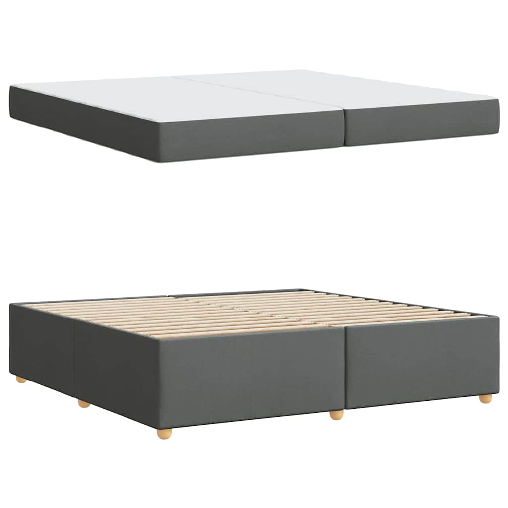 Sengestel Med Madras Mørkegrå 200 X 200 Cm Stof - Billede 5