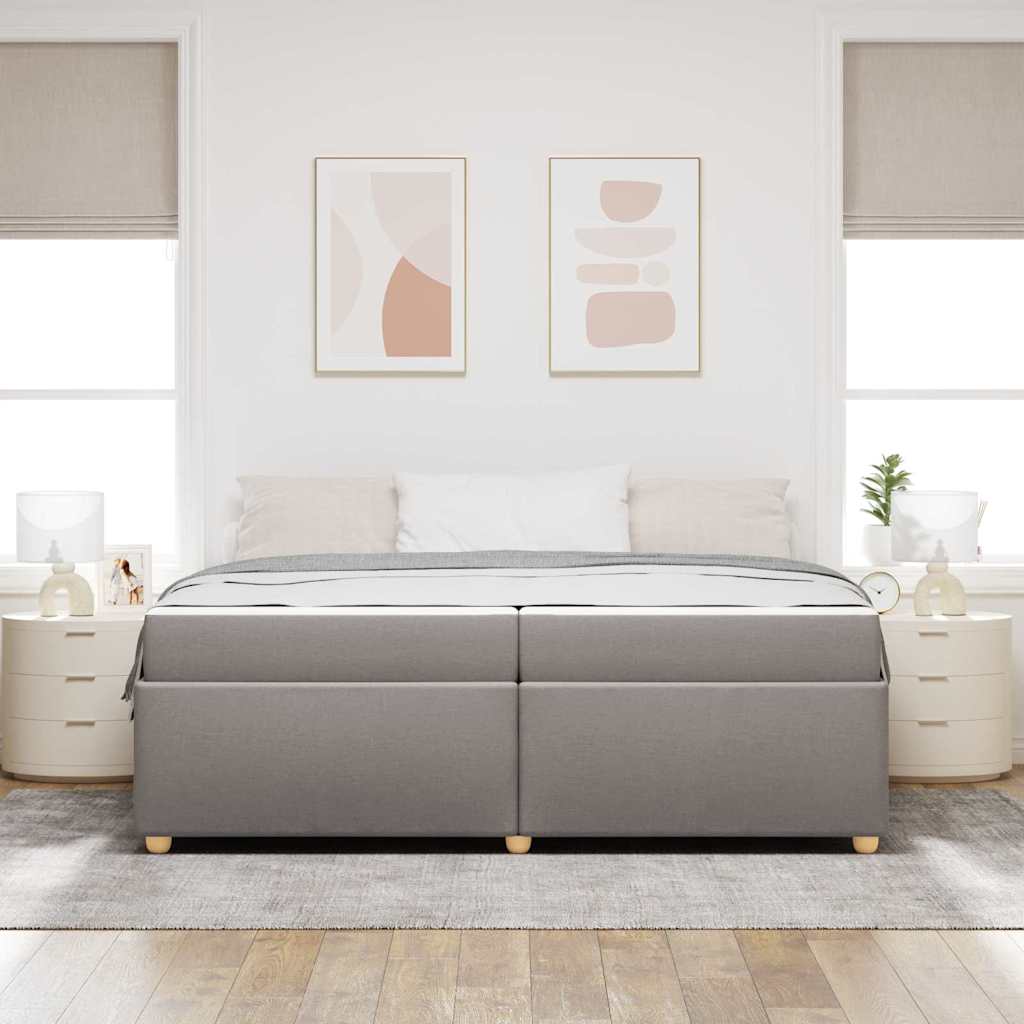 Sengestel Med Madras Gråbrun 200 X 200 Cm Stof - Billede 4
