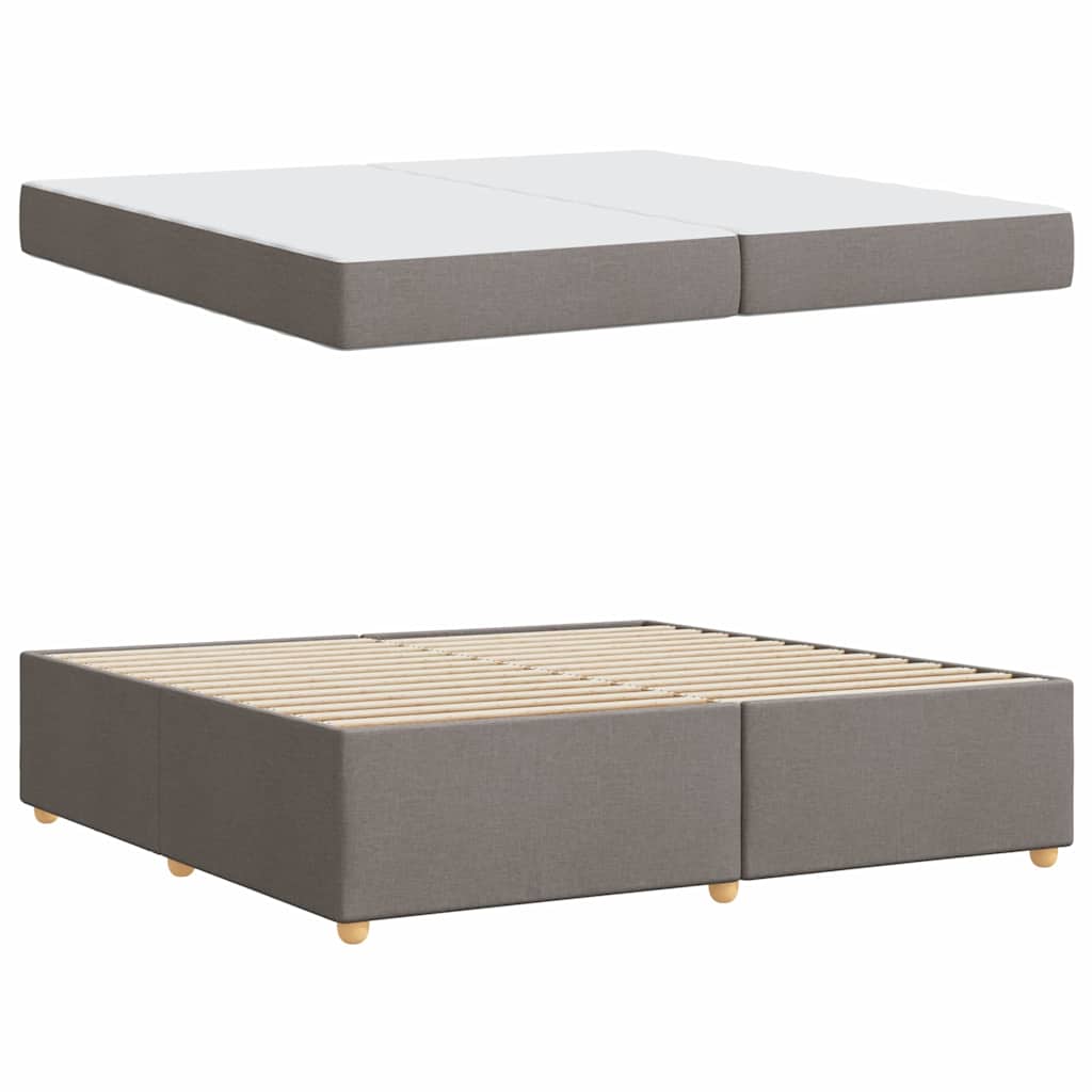 Sengestel Med Madras Gråbrun 200 X 200 Cm Stof - Billede 5