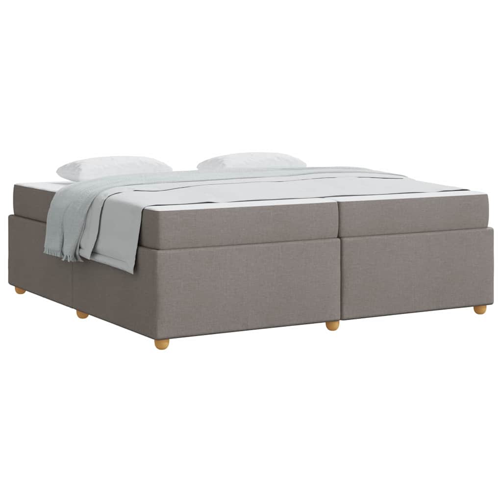 Sengestel Med Madras Gråbrun 200 X 200 Cm Stof - Billede 3