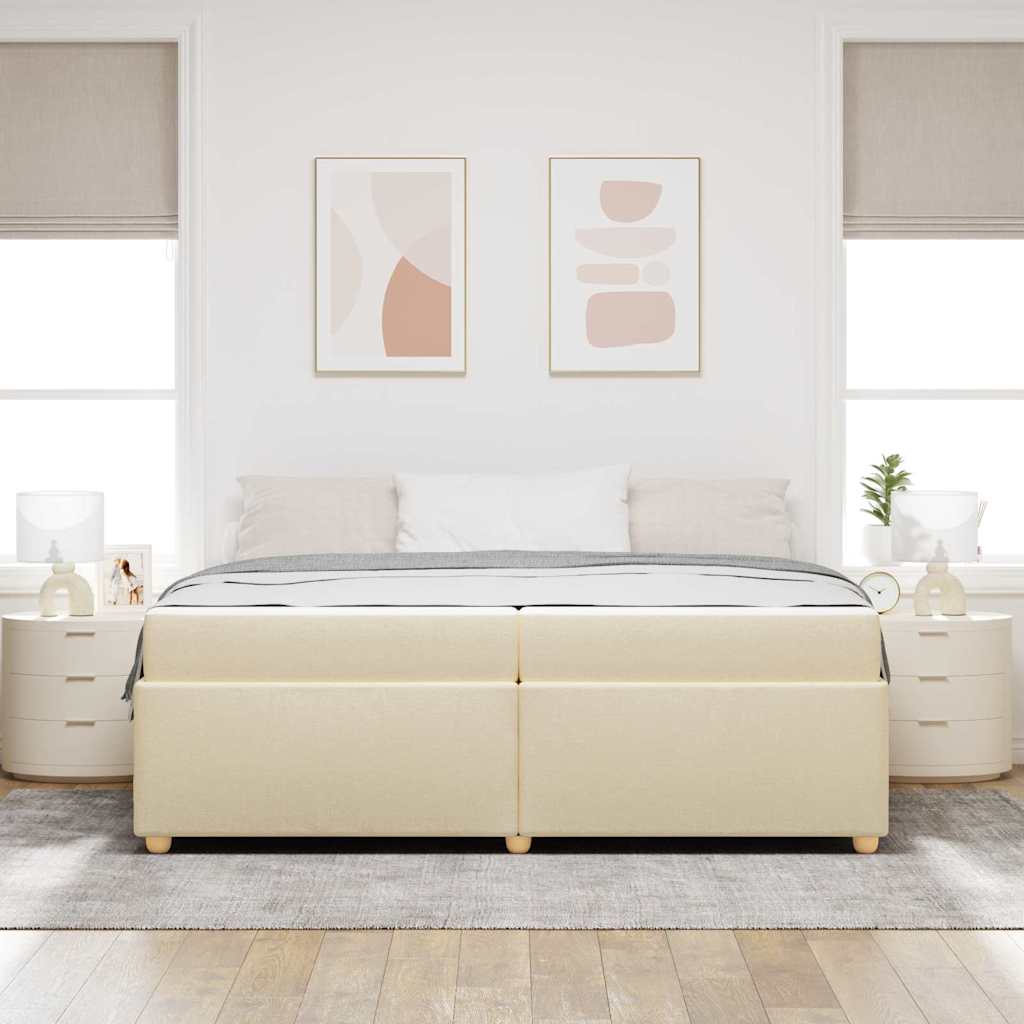 Sengestel Med Madras Creme 200 X 200 Cm Stof - Billede 4