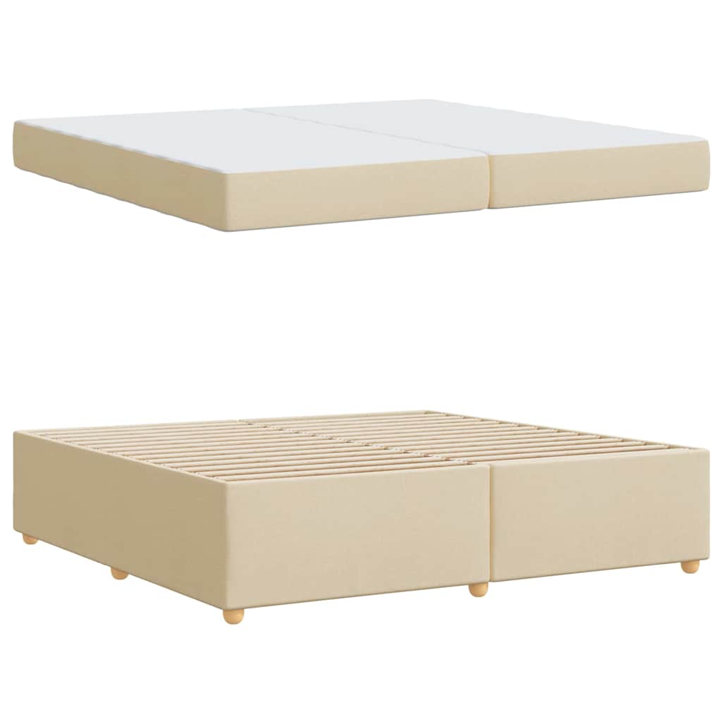 Sengestel Med Madras Creme 200 X 200 Cm Stof - Billede 5