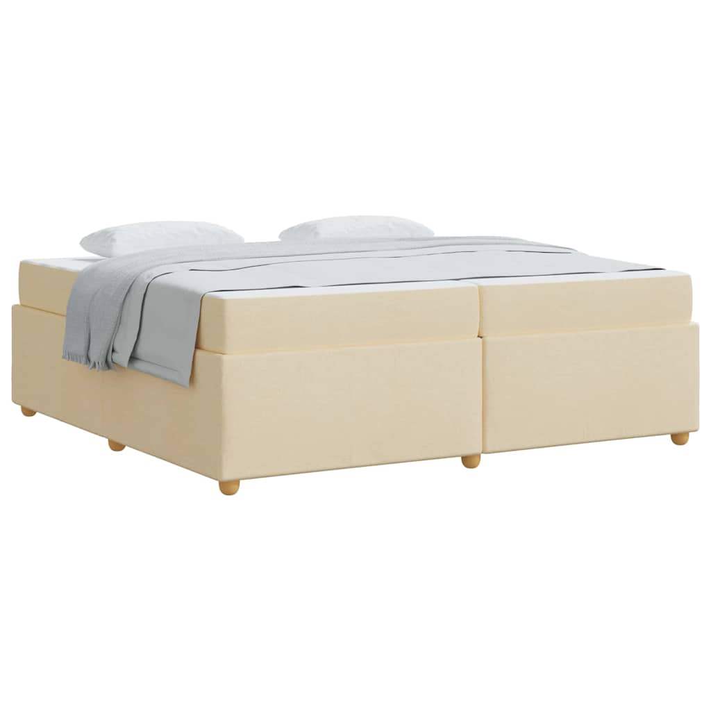Sengestel Med Madras Creme 200 X 200 Cm Stof - Billede 3
