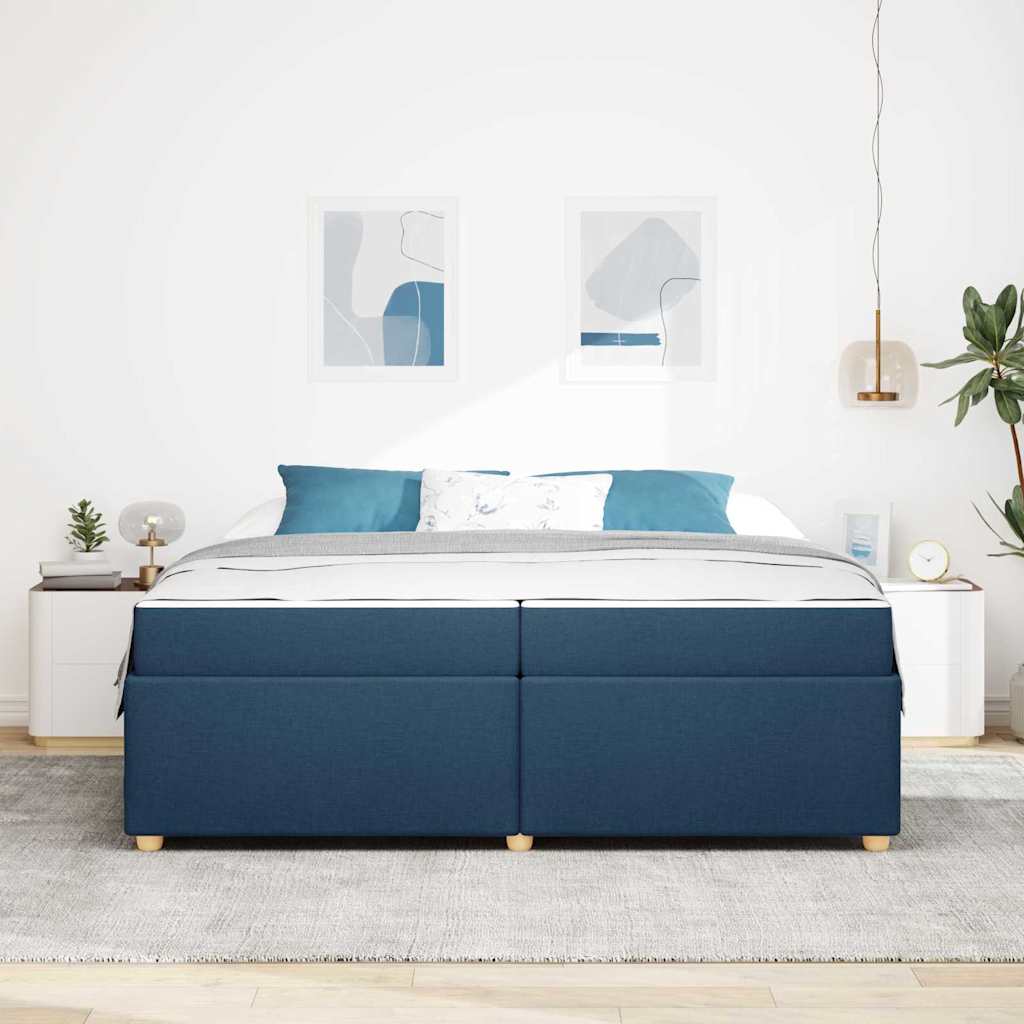 Sengestel Med Madras Blå 200 X 200 Cm Stof - Billede 4