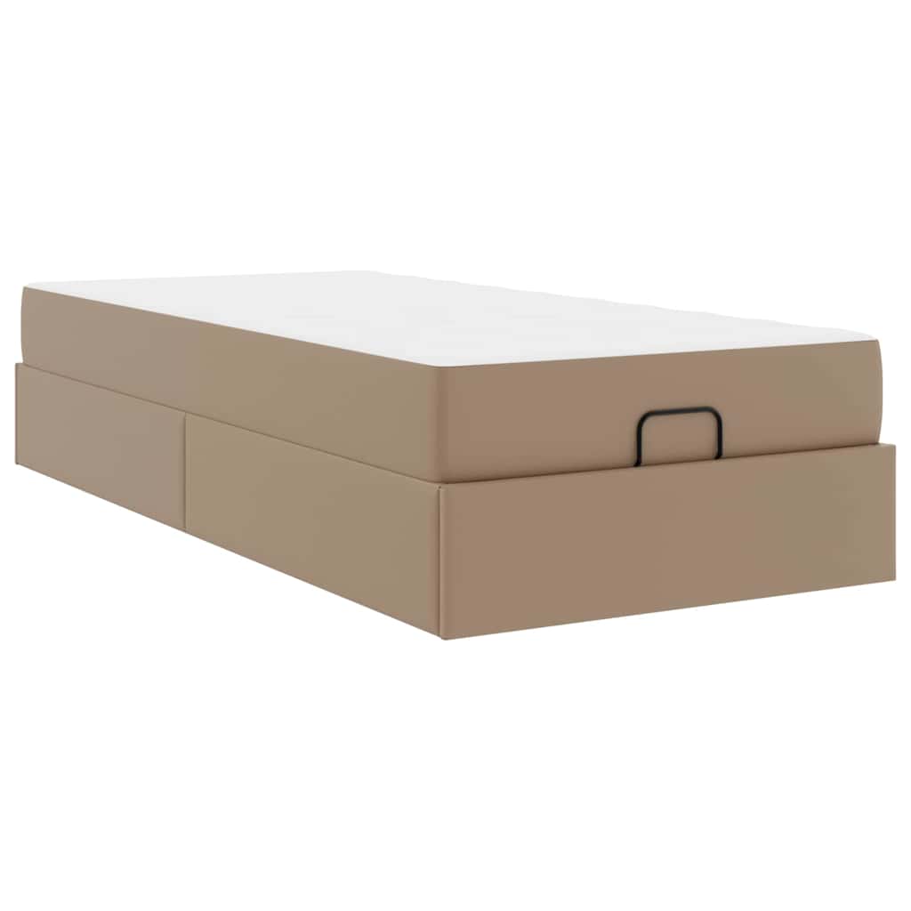 Sengeramme Med Madras Cappuccino 100 X 200 Cm Kunstlæder - Billede 2