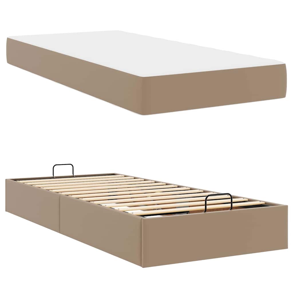 Sengeramme Med Madras Cappuccino 100 X 200 Cm Kunstlæder - Billede 5