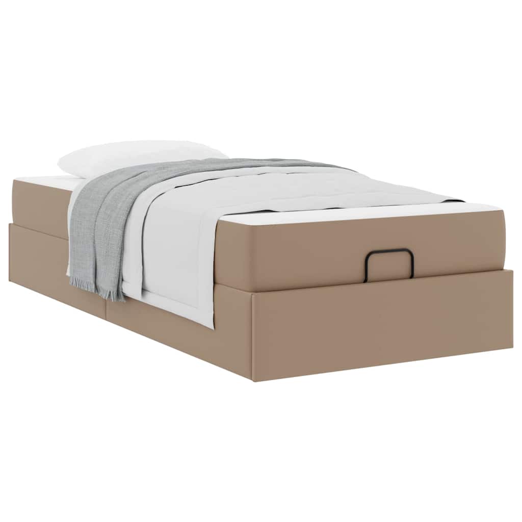 Sengeramme Med Madras Cappuccino 100 X 200 Cm Kunstlæder - Billede 3