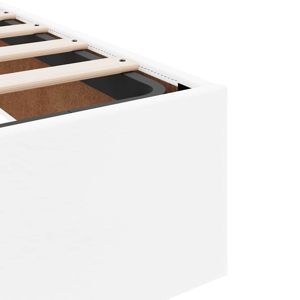 Sengeramme Med Madras Ren Hvid 140 X 200 Cm Kunstlæder - Billede 12