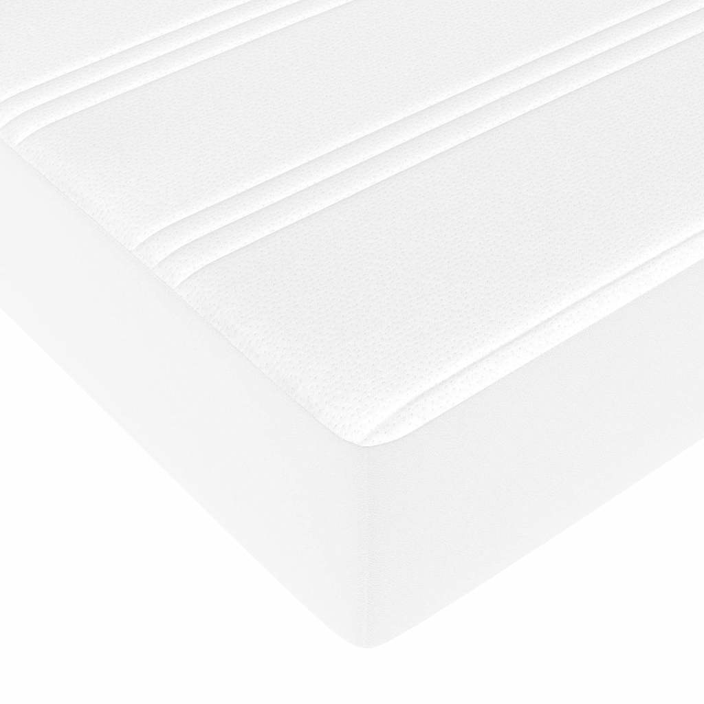 Sengeramme Med Madras Ren Hvid 160 X 200 Cm Kunstlæder - Billede 10