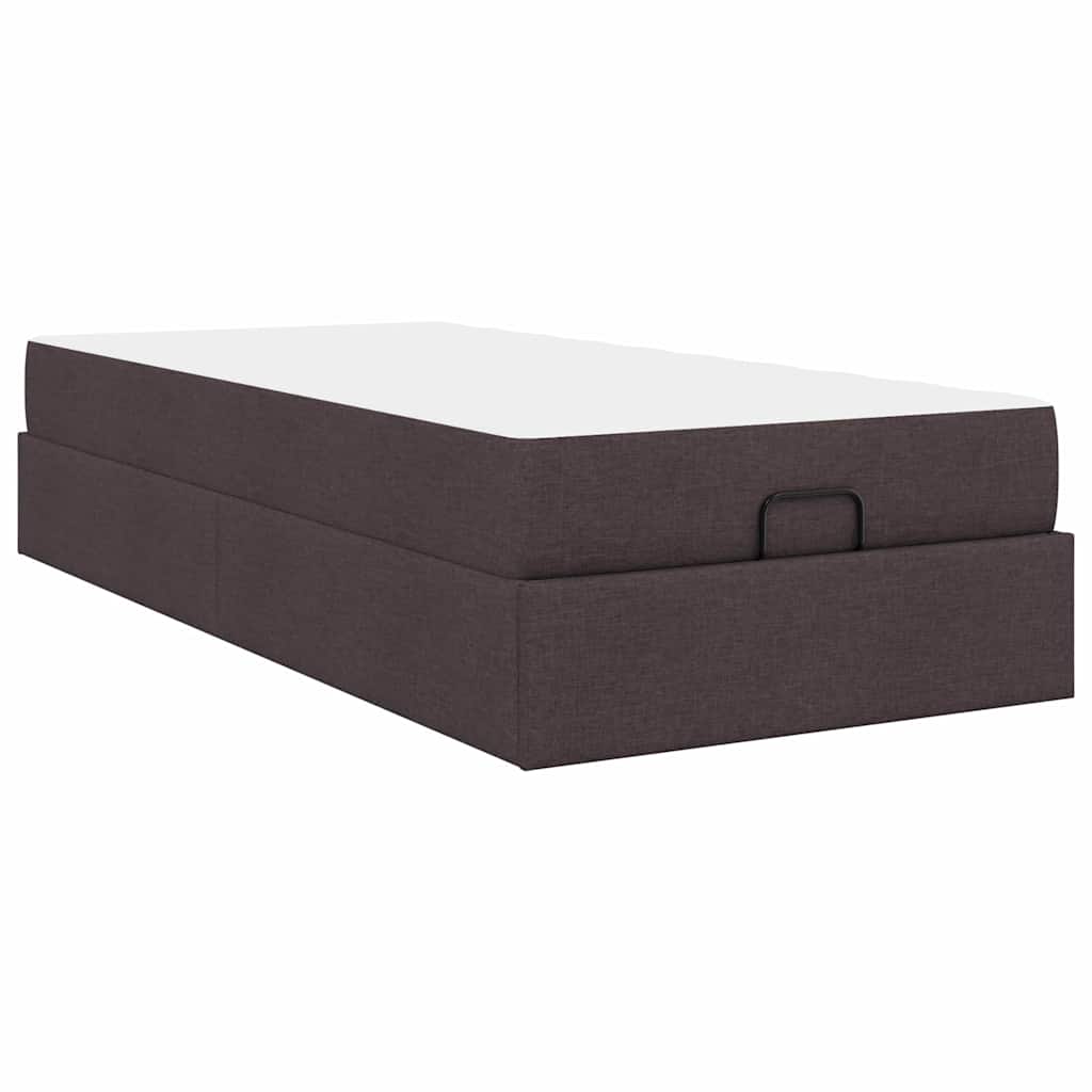 Sengestel Med Madras Mørkebrun 90 X 200 Cm Stof - Billede 8
