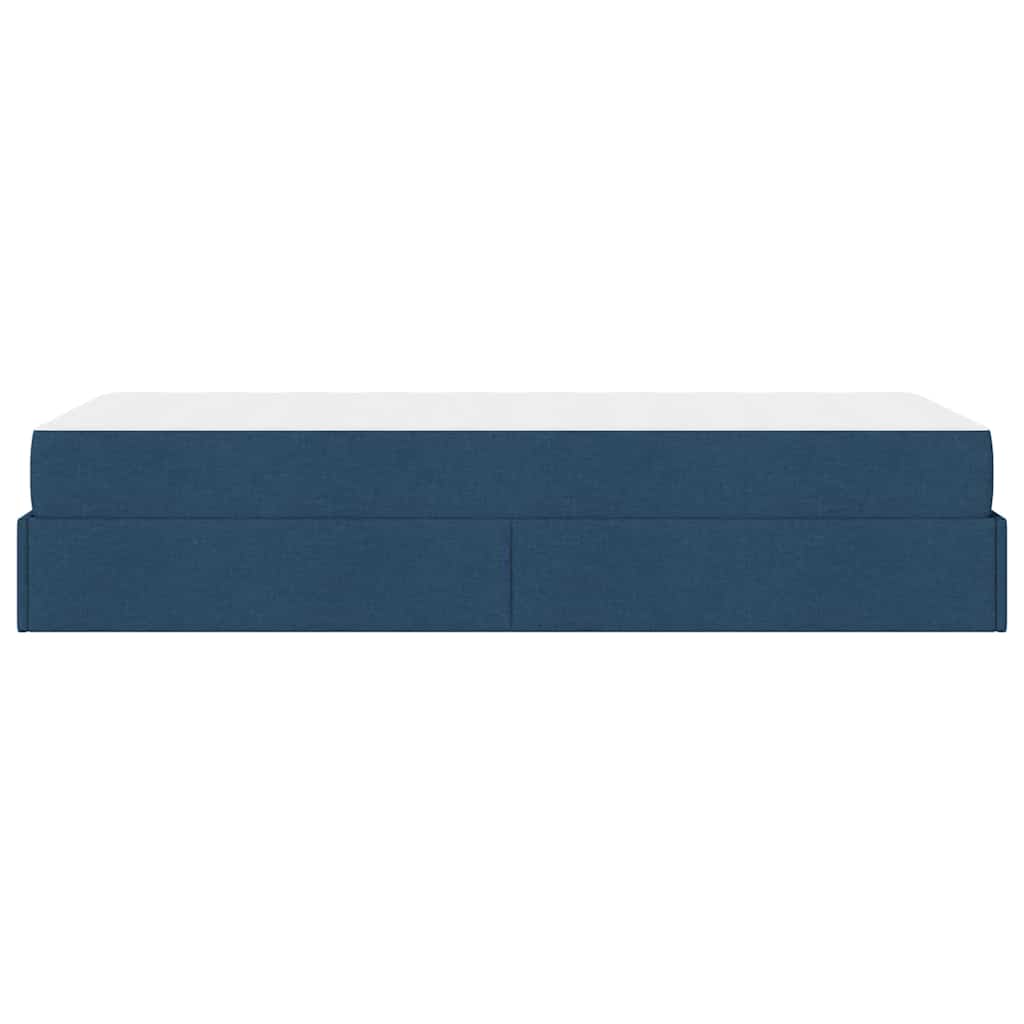 Sengestel Med Madras Blå 90 X 200 Cm Stof - Billede 7