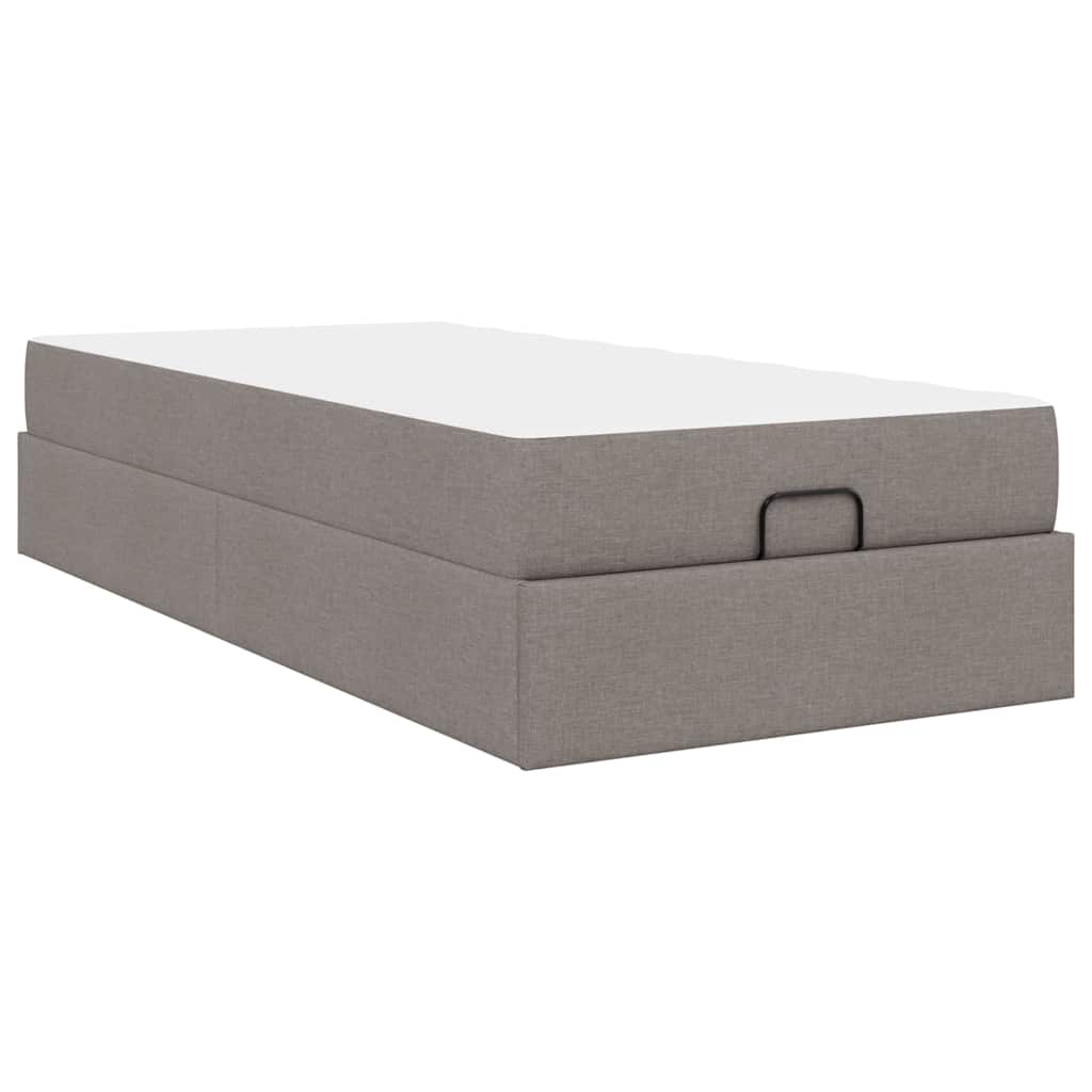Sengestel Med Madras Gråbrun 100 X 200 Cm Stof - Billede 8