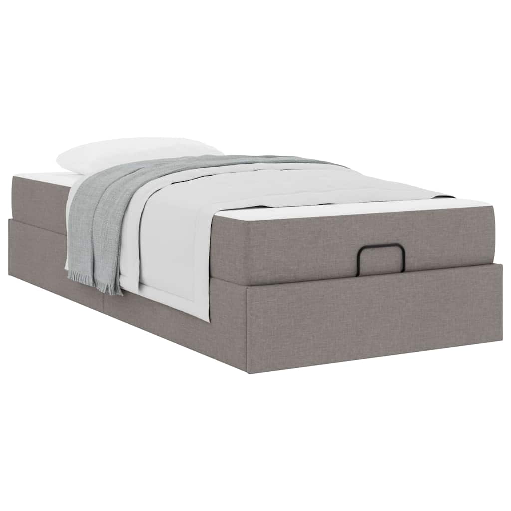Sengestel Med Madras Gråbrun 100 X 200 Cm Stof - Billede 3