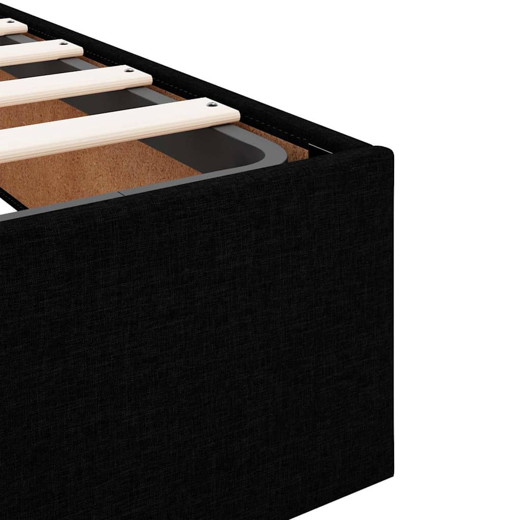 Sengestel Med Madras Blcak 140 X 190 Cm Stof - Billede 9