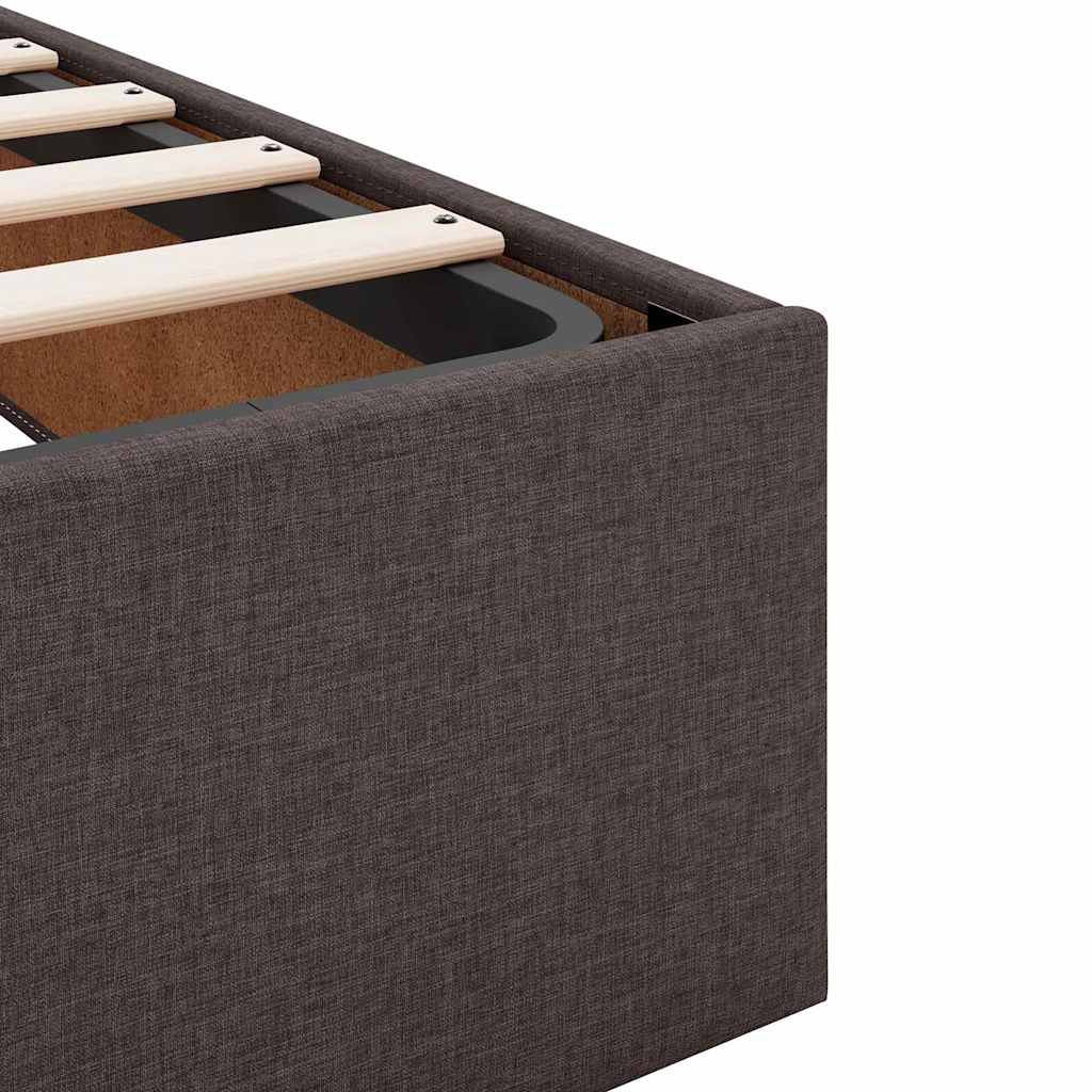 Sengestel Med Madras Mørkebrun 140 X 190 Cm Stof - Billede 9