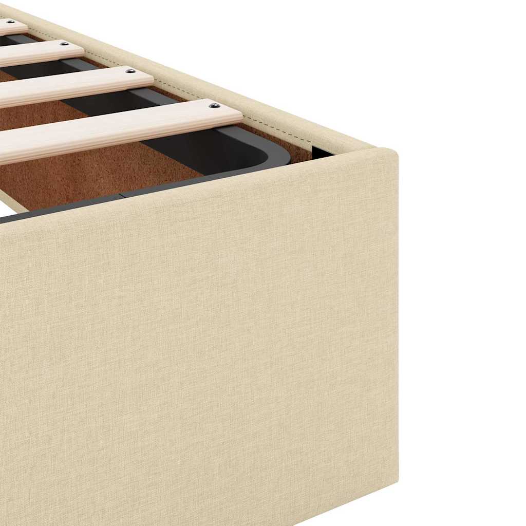 Sengestel Med Madras Creme 140 X 190 Cm Stof - Billede 9