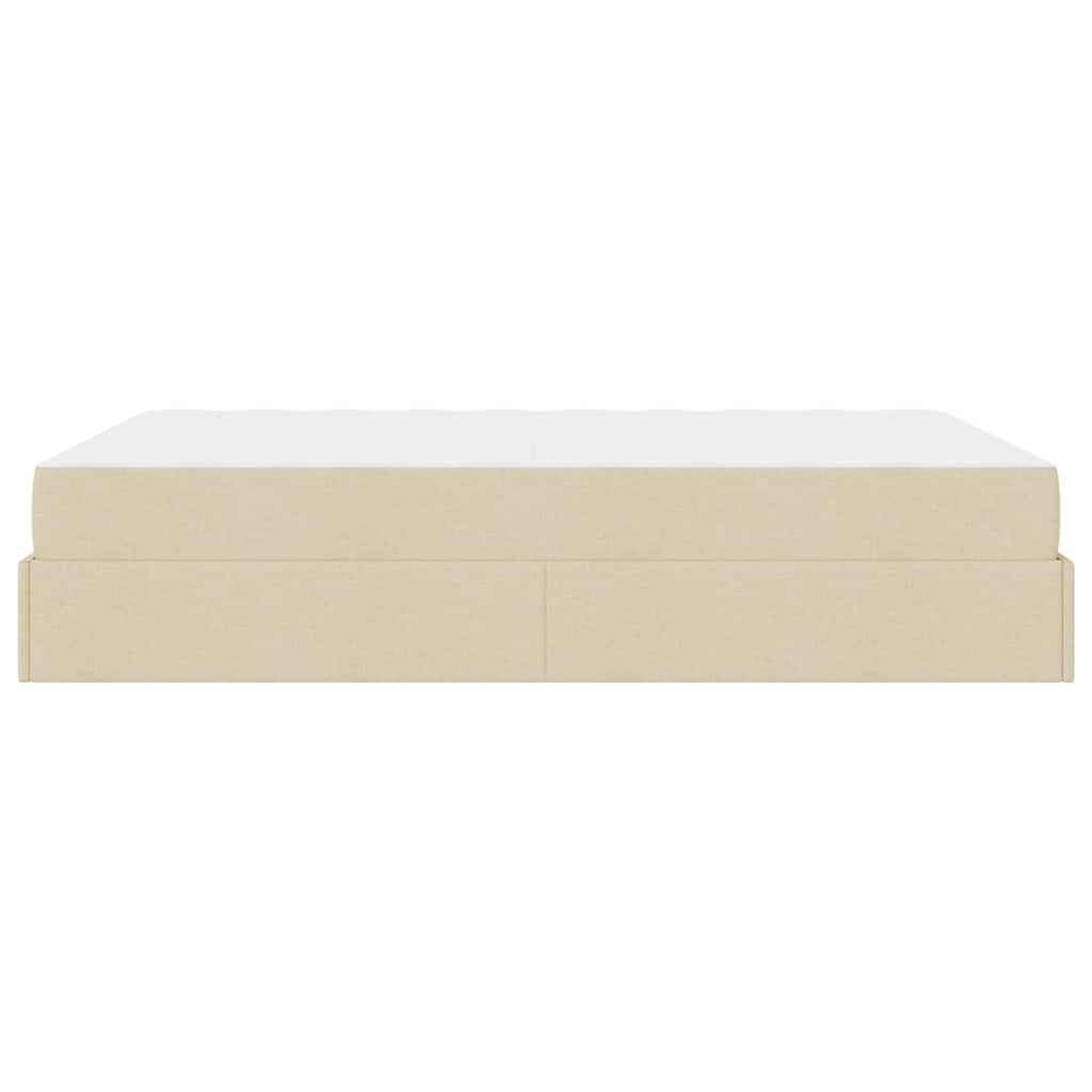 Sengestel Med Madras Creme 140 X 190 Cm Stof - Billede 7