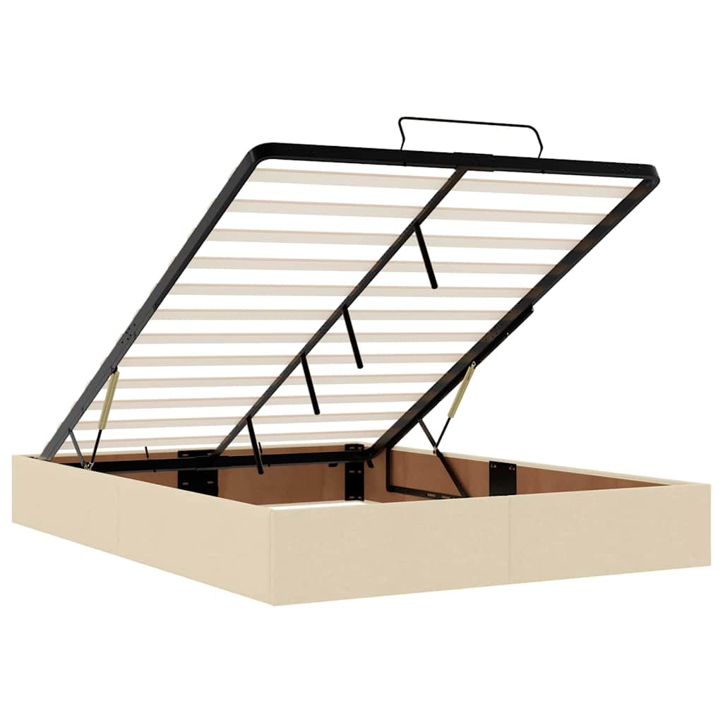 Sengestel Med Opbevaring Creme 160 X 200 Cm Stof - Billede 11