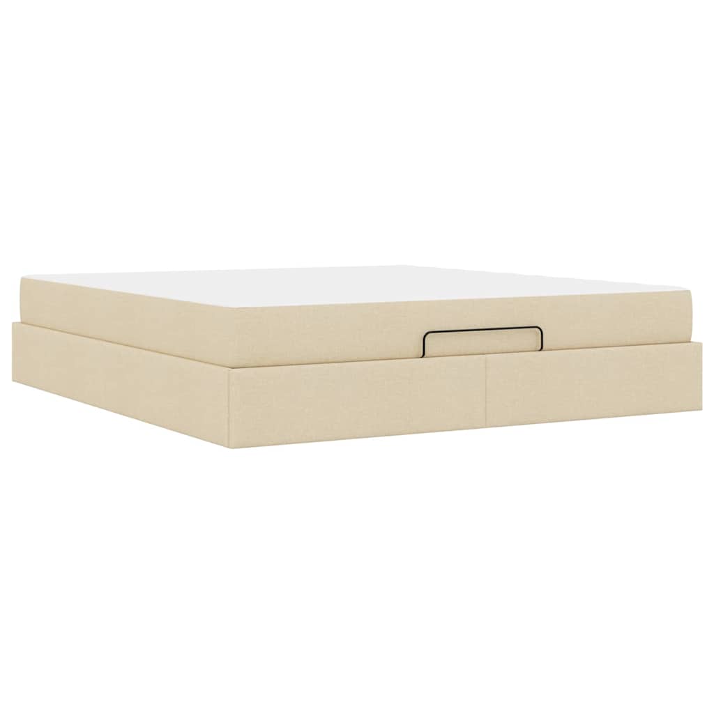 Sengestel Med Opbevaring Creme 180 X 200 Cm Stof - Billede 8
