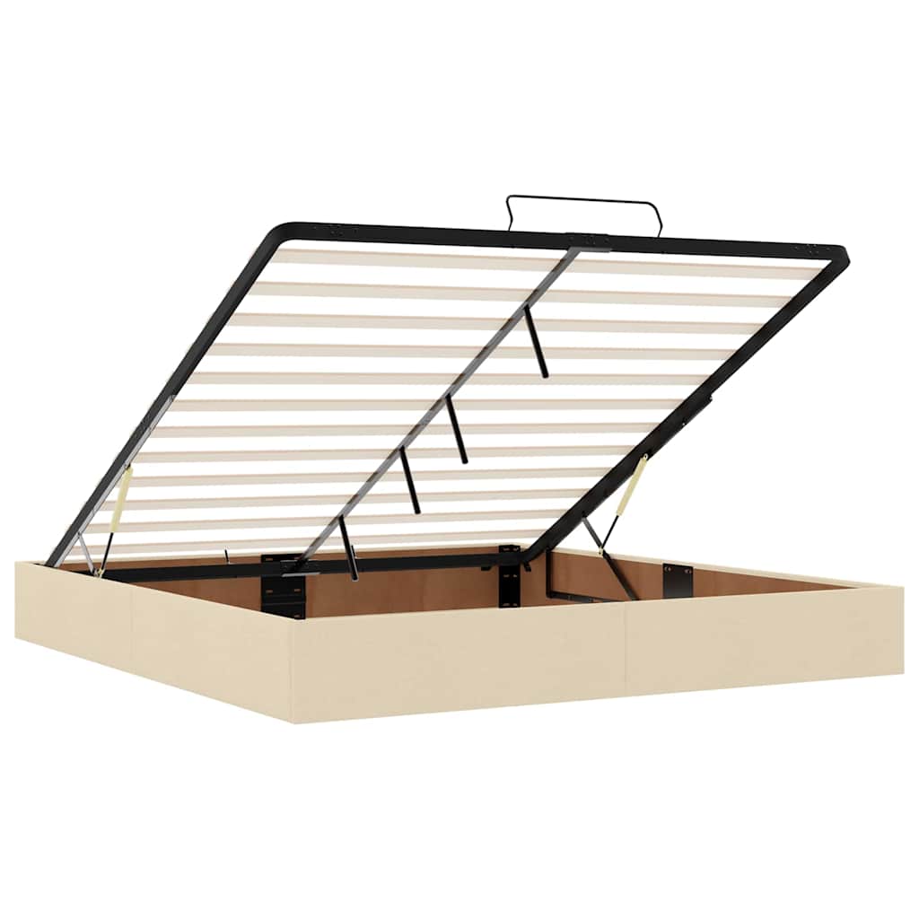 Sengestel Med Opbevaring Creme 180 X 200 Cm Stof - Billede 11