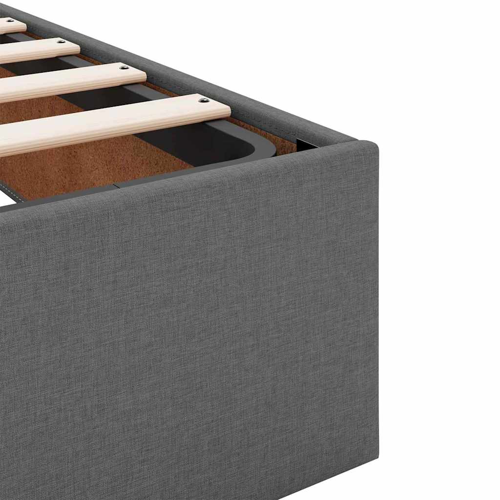 Sengestel Med Opbevaring Mørkegrå 200 X 200 Cm Stof - Billede 12