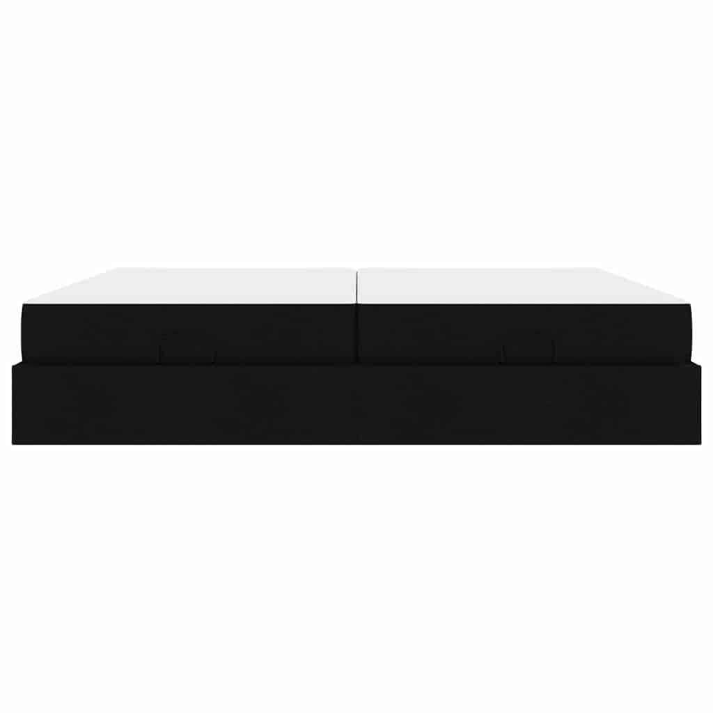 Sengestel Med Opbevaring Blcak 200 X 200 Cm Stof - Billede 5
