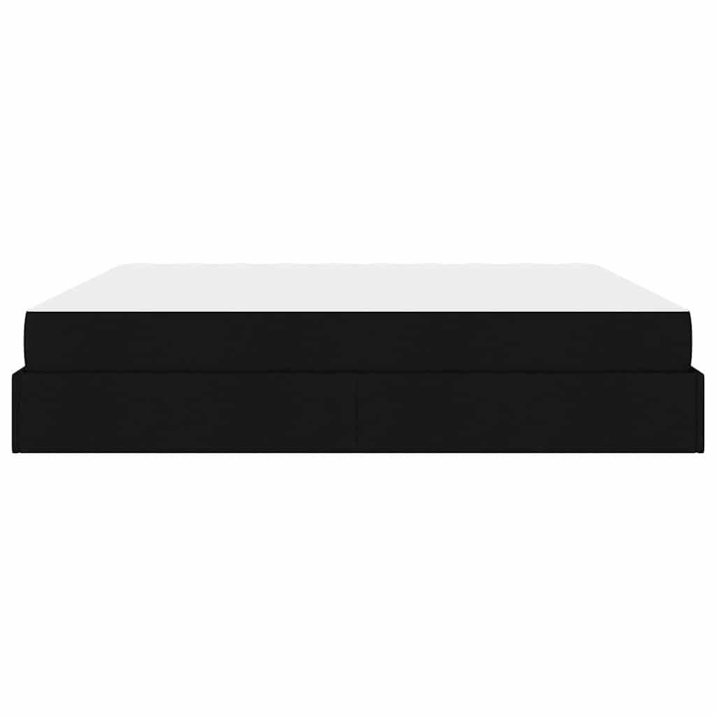 Sengestel Med Opbevaring Blcak 200 X 200 Cm Stof - Billede 8
