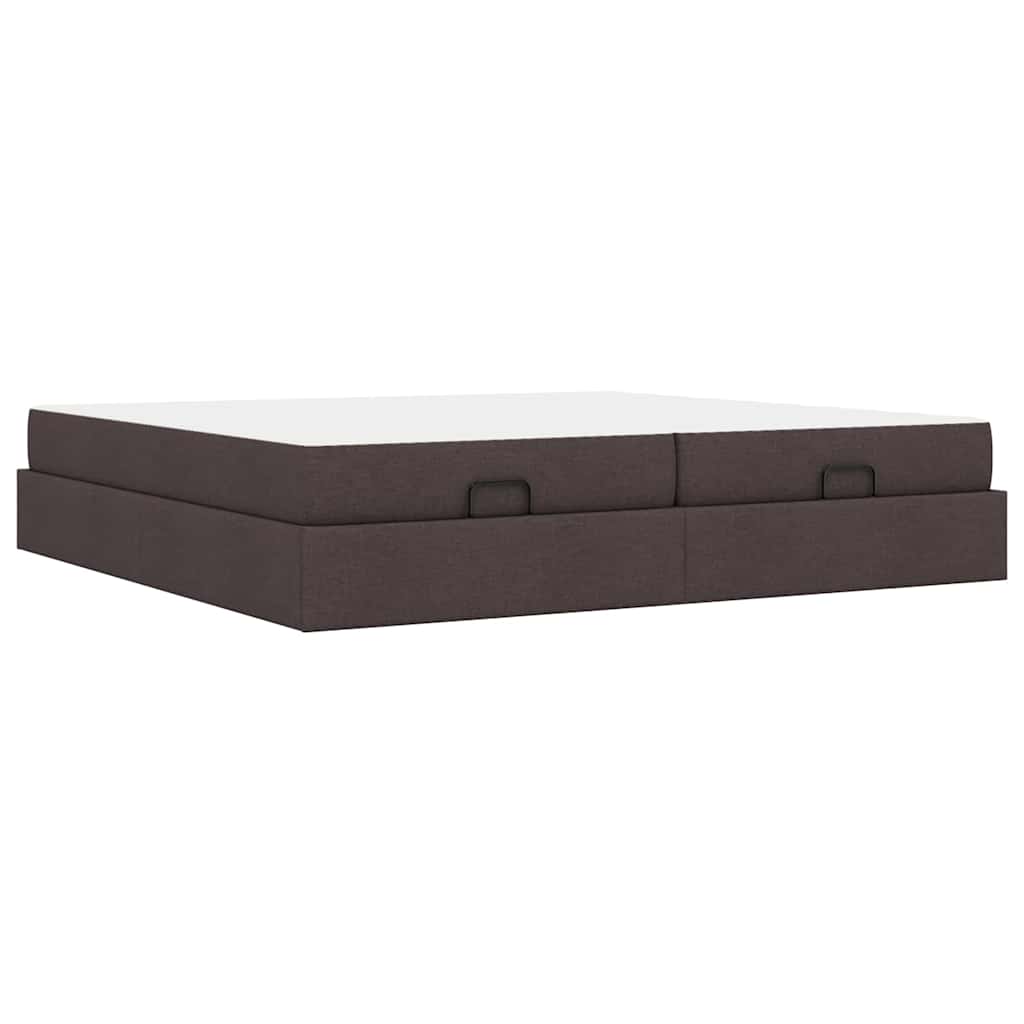 Sengestel Med Opbevaring Mørkebrun 200 X 200 Cm Stof - Billede 8