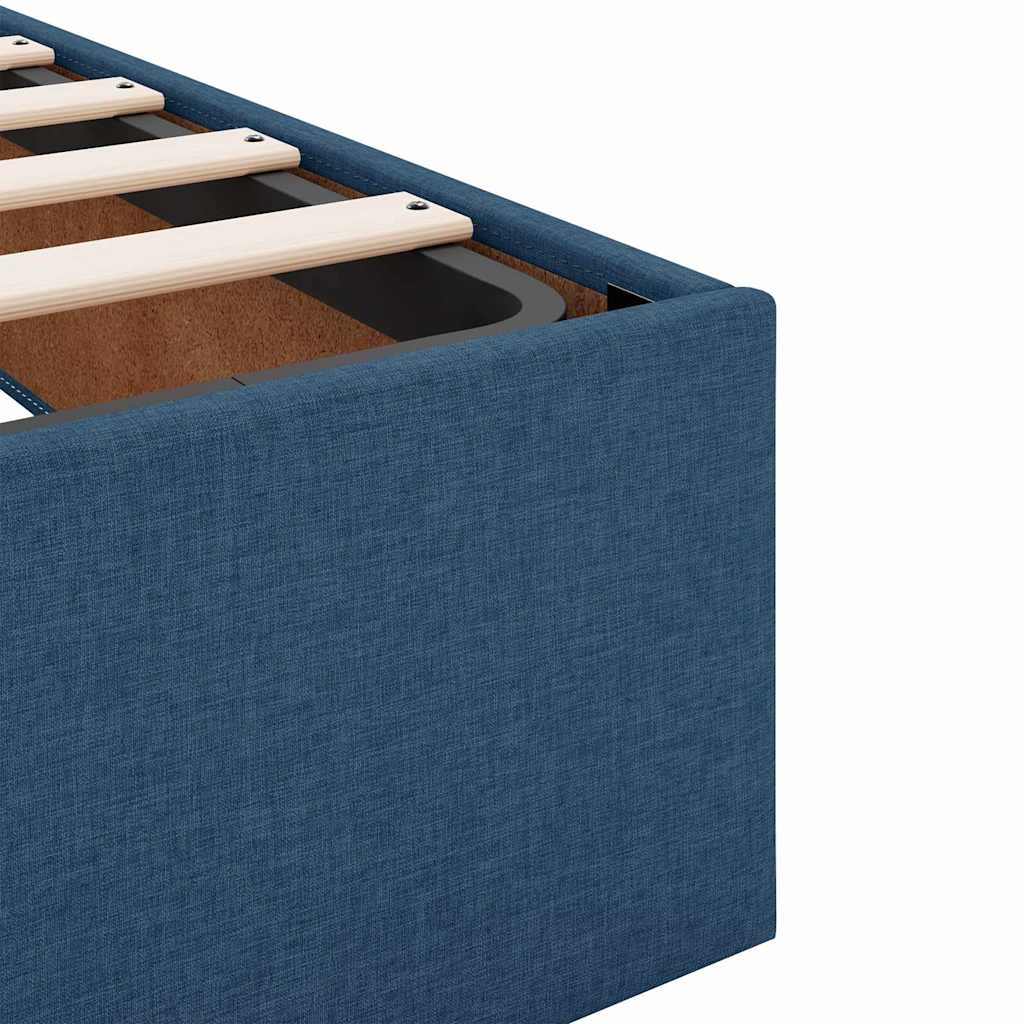 Sengestel Med Opbevaring Blå 200 X 200 Cm Stof - Billede 9