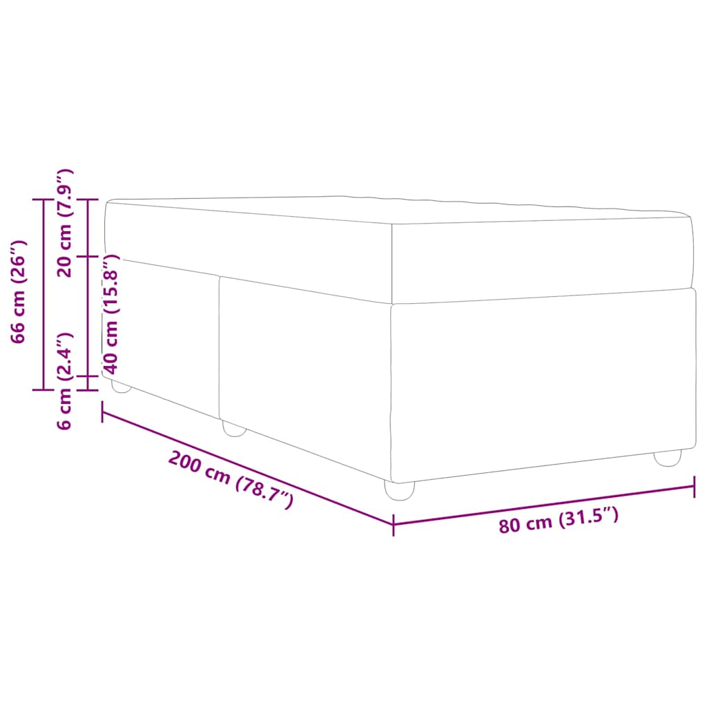 Sengestel Med Madras Med Opbevaring Blå 80 X 200 Cm Fløjl - Billede 13