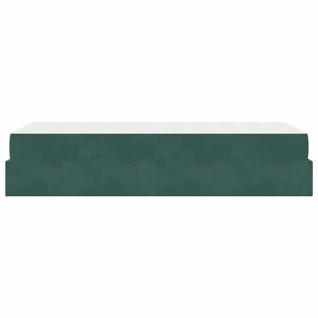 Sengestel Med Madras Med Opbevaring Mørkegrøn 90 X 200 Cm Fløjl - Billede 7