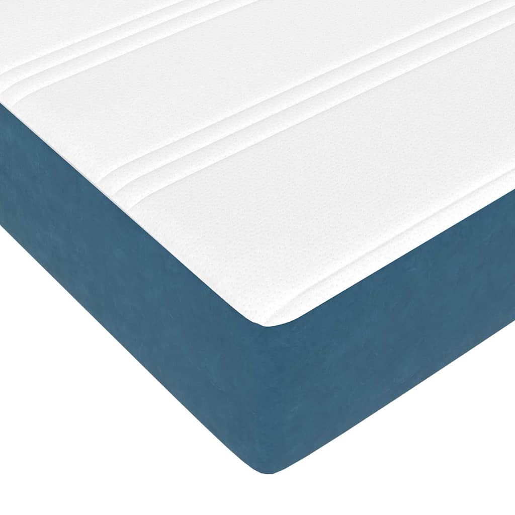 Sengestel Med Madras Med Opbevaring Blå 90 X 200 Cm Fløjl - Billede 10