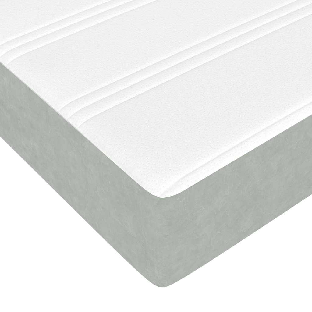 Sengestel Med Madras Med Opbevaring Lysegrå 120 X 190 Cm Fløjl - Billede 10