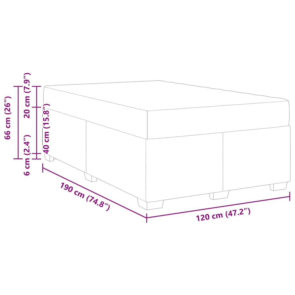 Sengestel Med Madras Med Opbevaring Lysegrå 120 X 190 Cm Fløjl - Billede 13