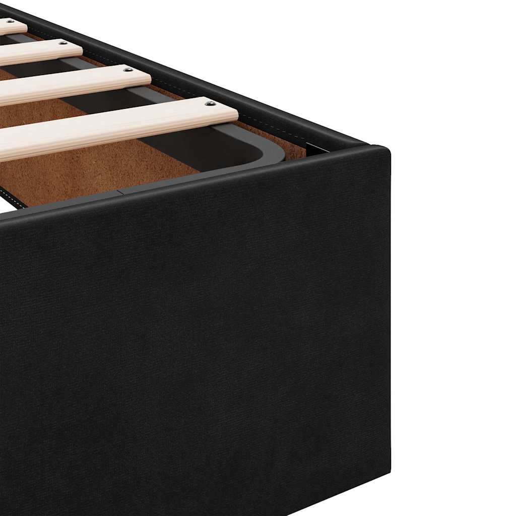 Sengestel Med Madras Med Opbevaring Blcak 120 X 200 Cm Fløjl - Billede 10