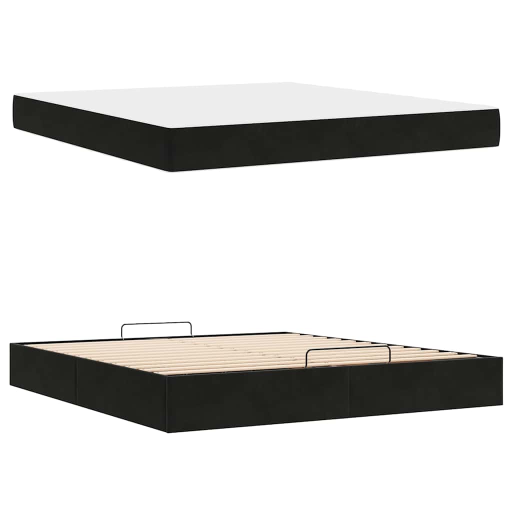 Sengestel Blcak 180 X 200 Cm Fløjl - Billede 5