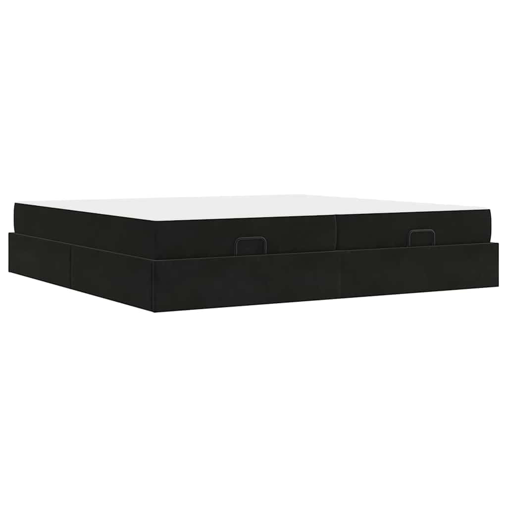 Sengestel Blcak 200 X 200 Cm Fløjl - Billede 2