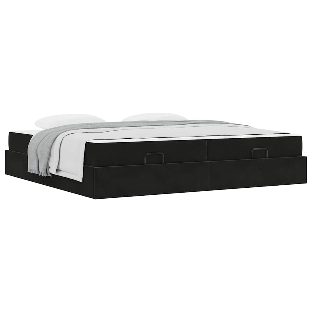 Sengestel Blcak 200 X 200 Cm Fløjl - Billede 3