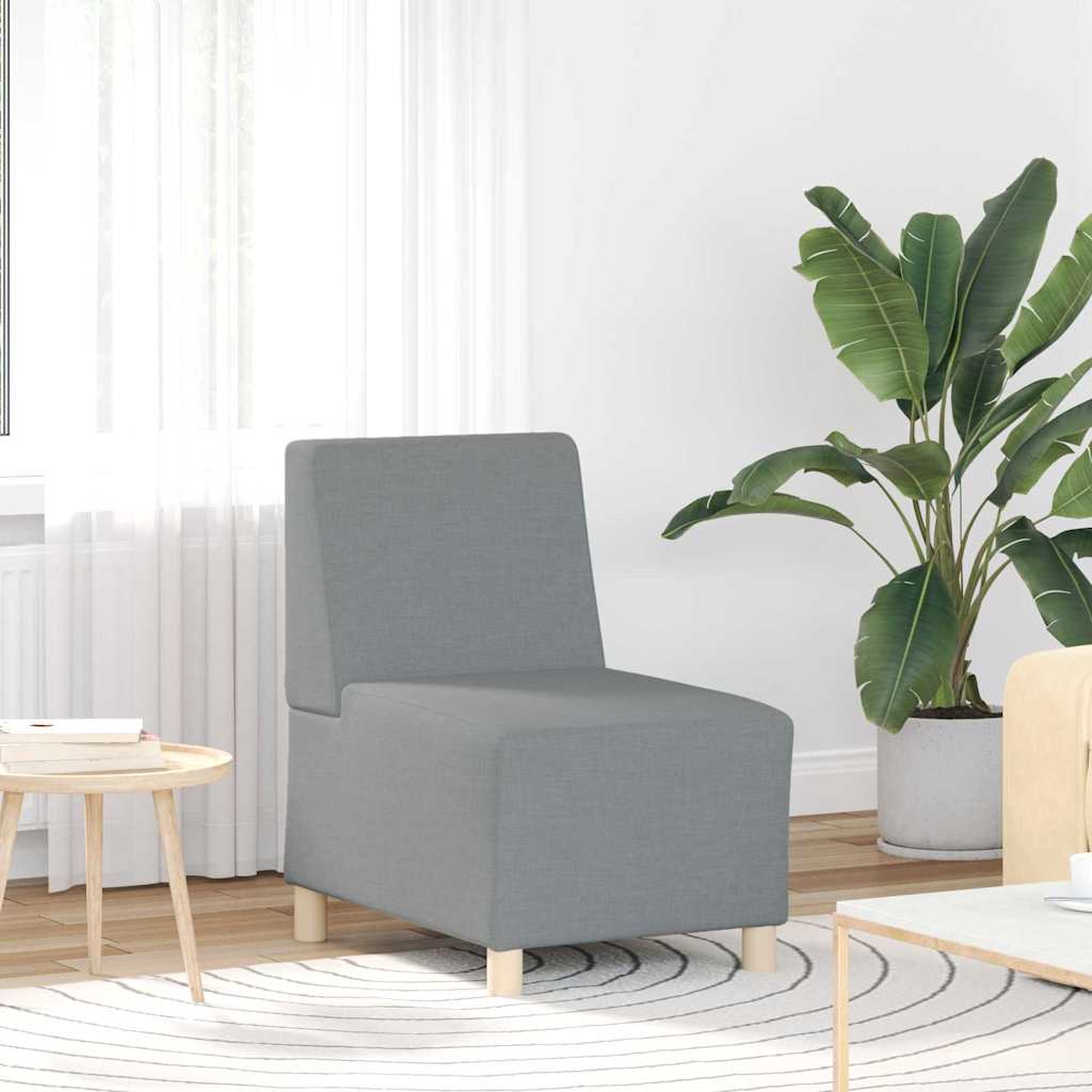 Modulsofa Enhed Uden Arme 2 Pcs Lysegrå 55 X 74 X 82 Cm Stof - Billede 3