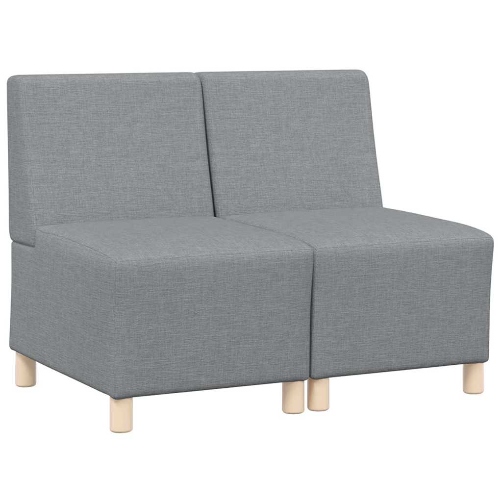 Modulsofa Enhed Uden Arme 2 Pcs Lysegrå 55 X 74 X 82 Cm Stof - Billede 2