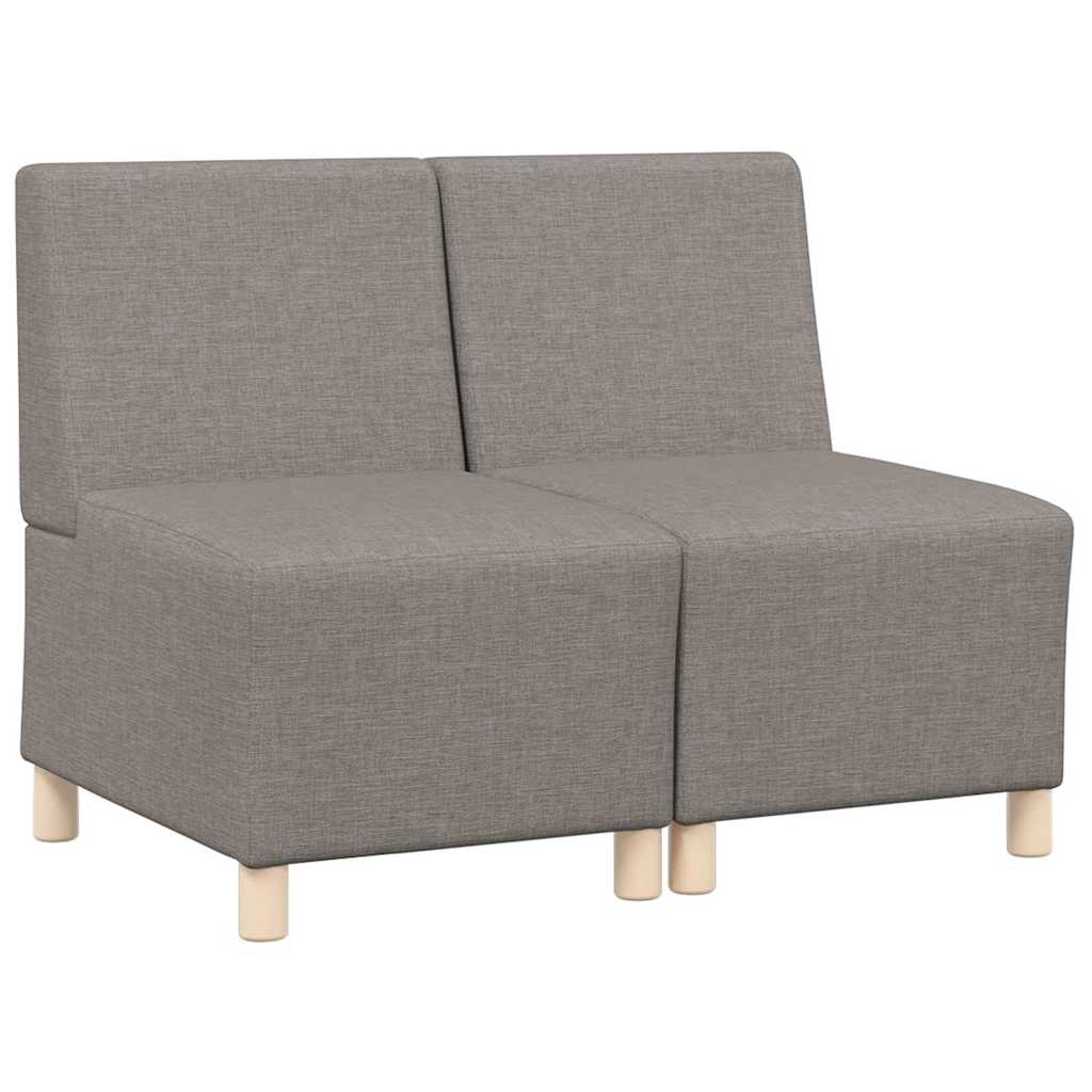 Modulsofa Enhed Uden Arme 2 Pcs Gråbrun 55 X 74 X 82 Cm Stof - Billede 2