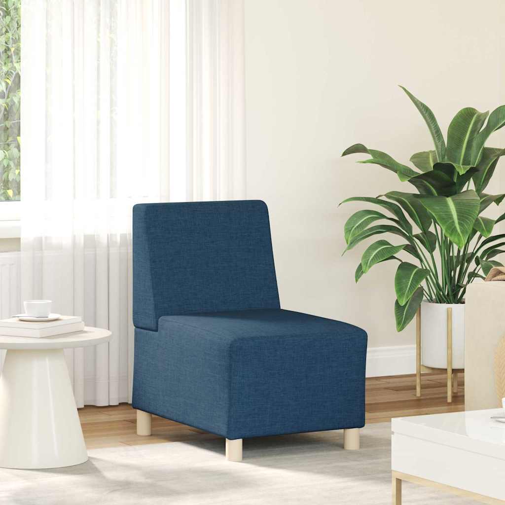Modulsofa Enhed Uden Arme 2 Pcs Blå 55 X 74 X 82 Cm Stof - Billede 3
