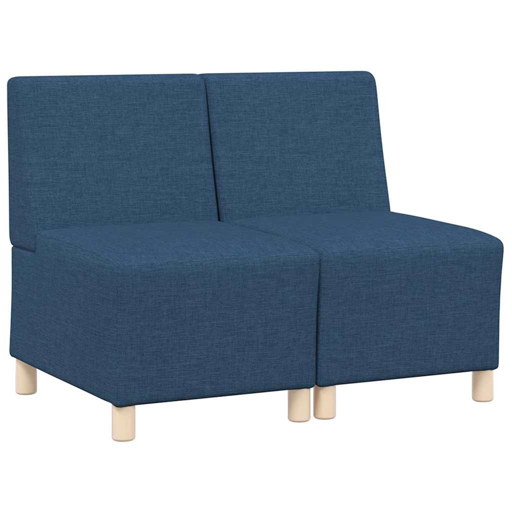 Modulsofa Enhed Uden Arme 2 Pcs Blå 55 X 74 X 82 Cm Stof - Billede 2