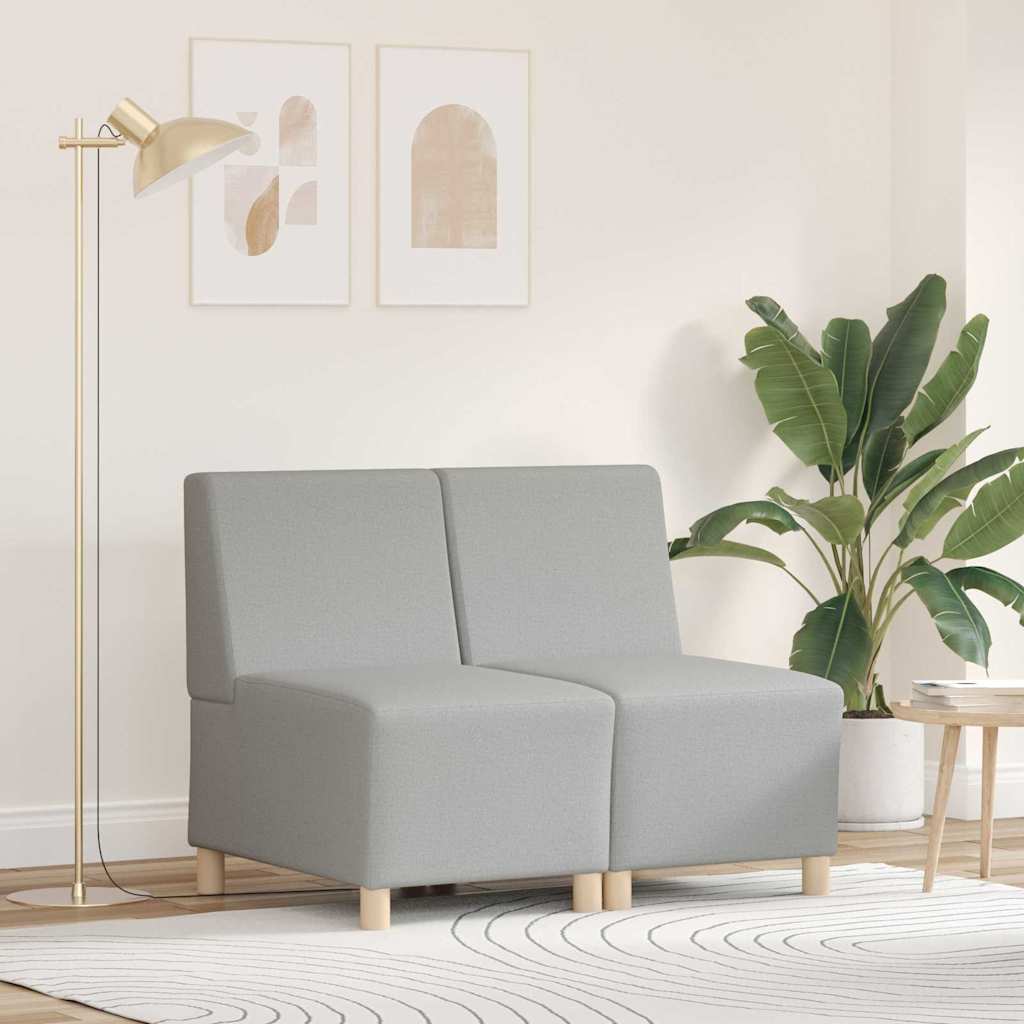 Modulsofa Enhed Uden Arme 2 Pcs Skygrå 55 X 74 X 82 Cm Stof - Hovedbillede