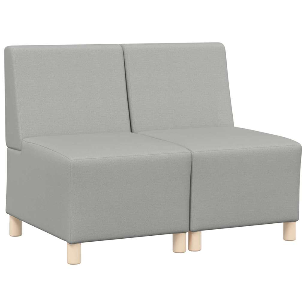 Modulsofa Enhed Uden Arme 2 Pcs Skygrå 55 X 74 X 82 Cm Stof - Billede 2